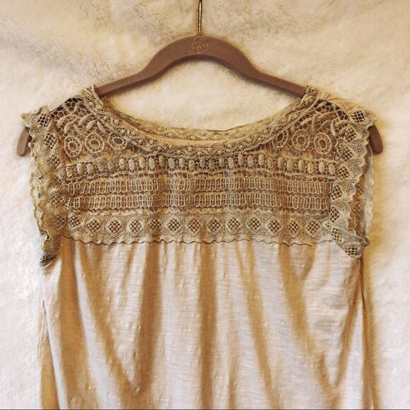 LOFT Cream Chest Laced Top - Picture 4 of 5